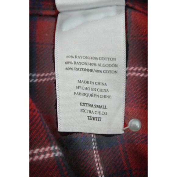 NWT Rails Red & Blue Plaid Collared Shirt Flannel XS - Picture 12 of 12